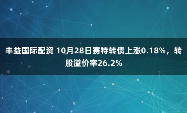 丰益国际配资 10月28日赛特转债上涨0.18%,转股溢价率26.2%